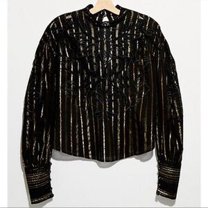 Free People Golden Sands Top Black Gold